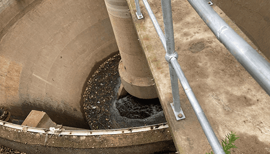 Figure 2. Primary Settling Tank, (PST) emptied for inspection